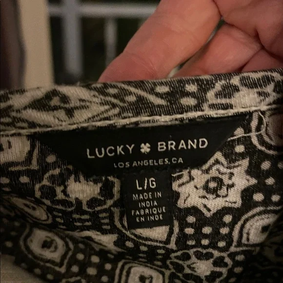 Lucky Brand Black and White Geometric Blouse - Picture 2 of 5
